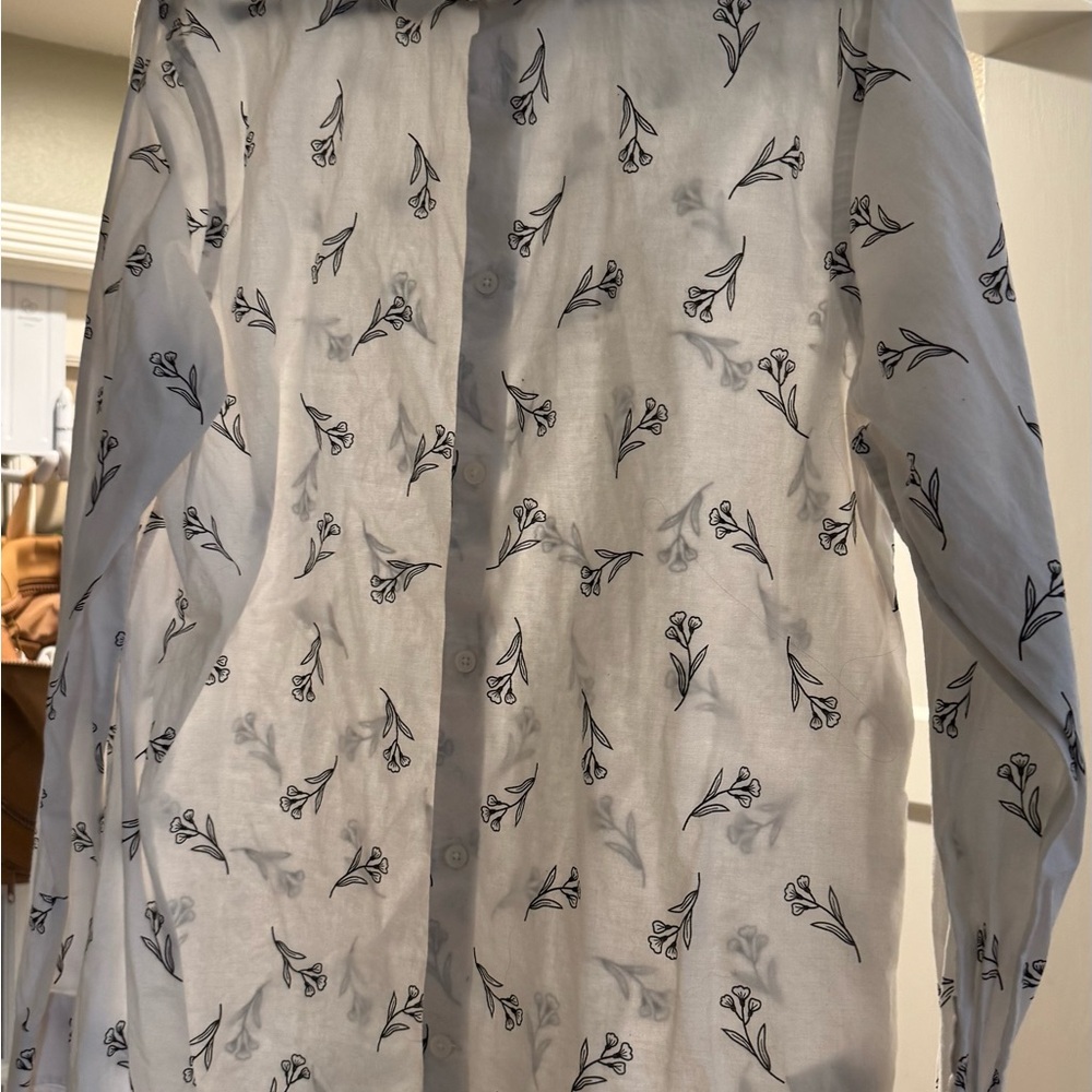 Express White Floral Men's Shirt Jacket